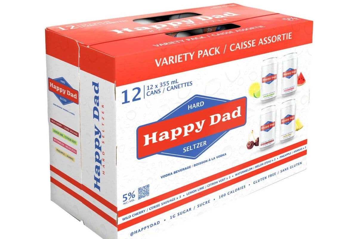 Happy Dad Hard Seltzer Variety Pack (12 x 355 ml Cans)