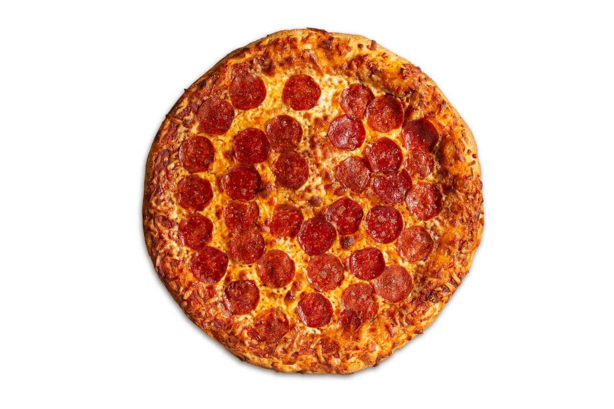 Medium Dry Cured Pepperoni (on top of cheese) Pizza