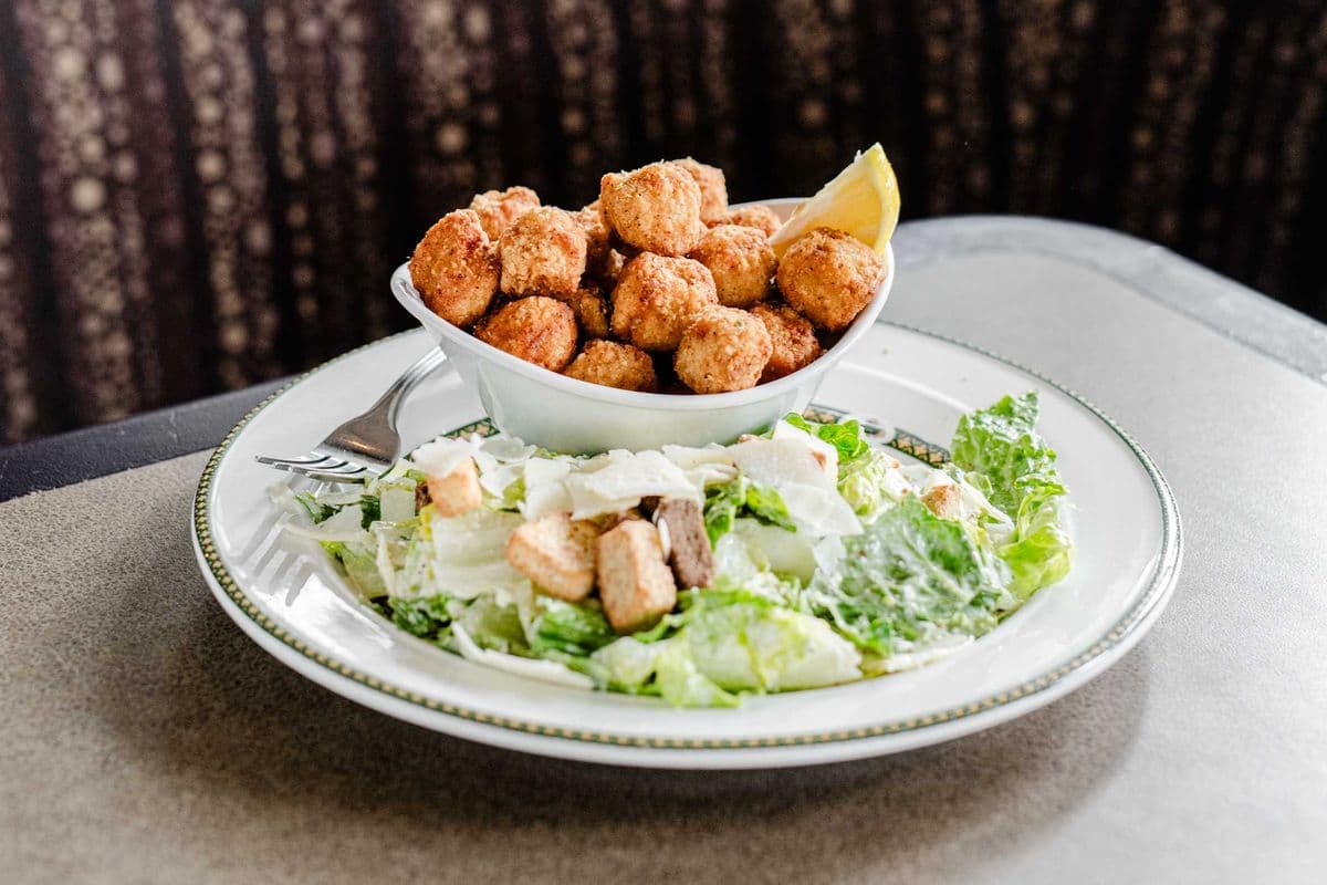 Lunch Dry Ribs and Caesar Salad