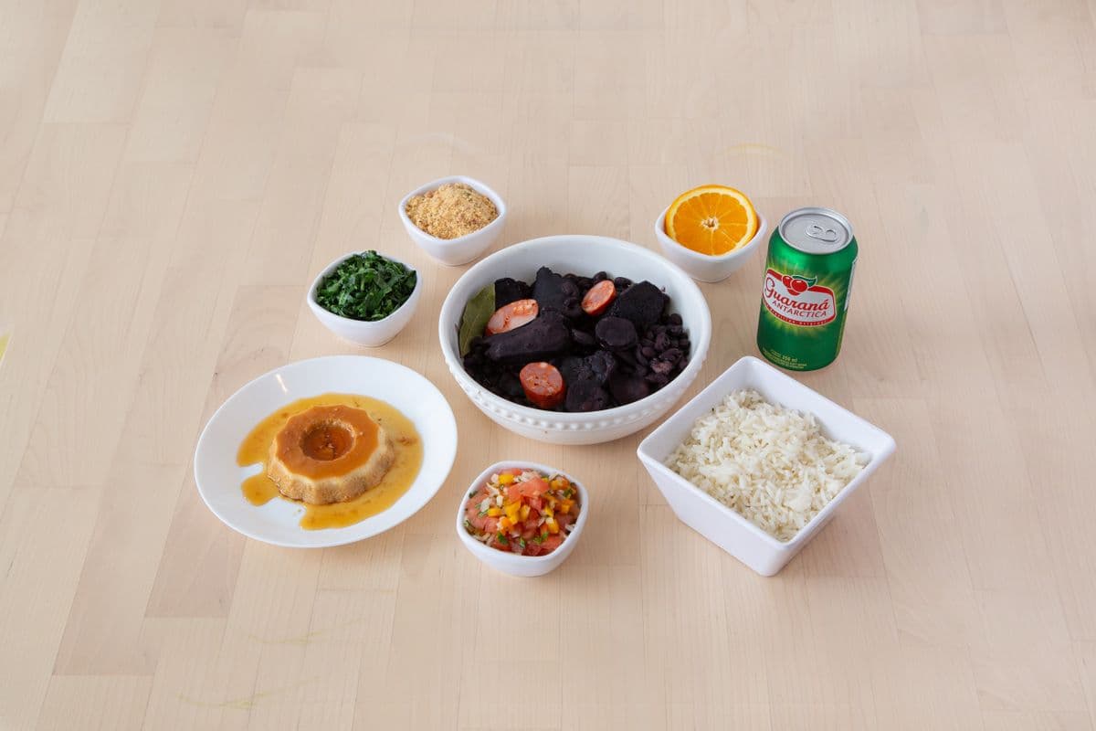 Two Feijoadas, Churros Cake, and Two Canned Pops Combo