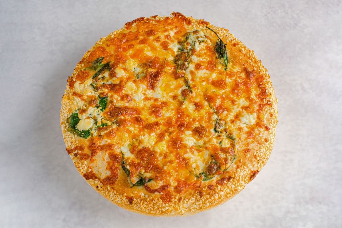 16. 12" Medium Three-Cheese Spinach Pizza