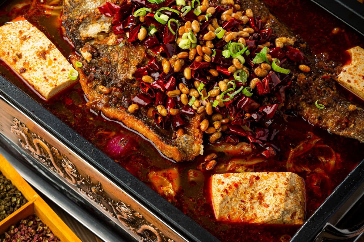 Signature Spicy Grilled Fish with Tofu Pudding (麻辣豆花烤鱼)