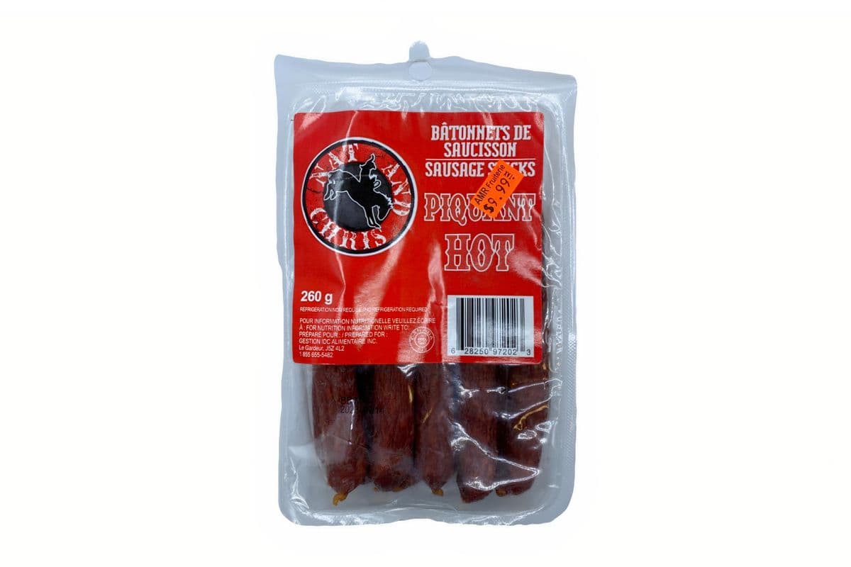 Nat & Chris bâtonnets de saucisse chaudes / Hot Salami Sausage Sticks (260 g)