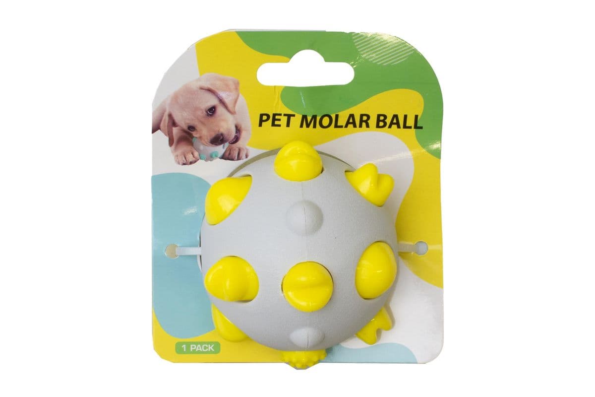 Pampered Pal Dog Toy Dental Molar Ball Yellow