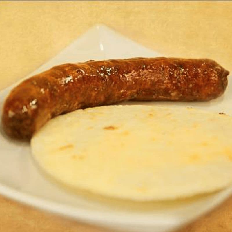 Chorizo con Arepa