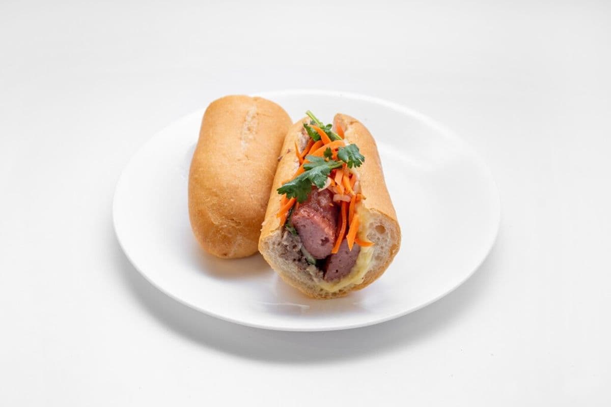 Grilled Pork Sausages Baguette Sandwich