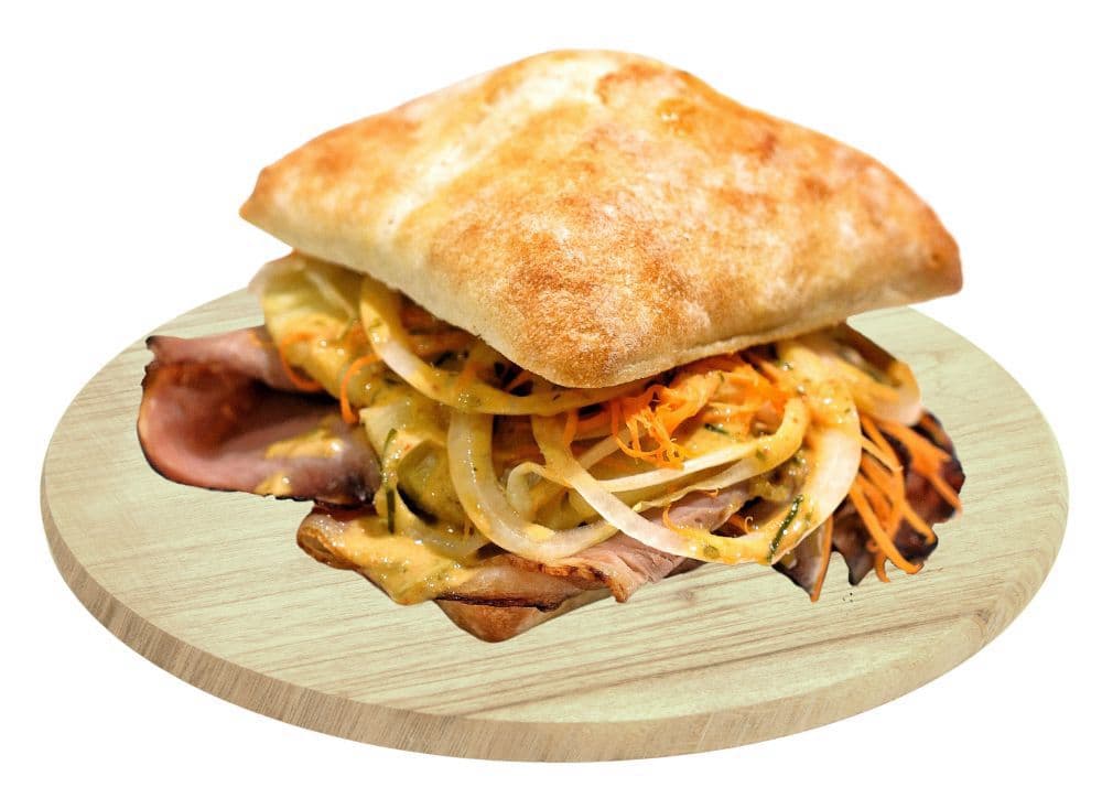 Red Curry Roast Beef Ciabatta Sandwich