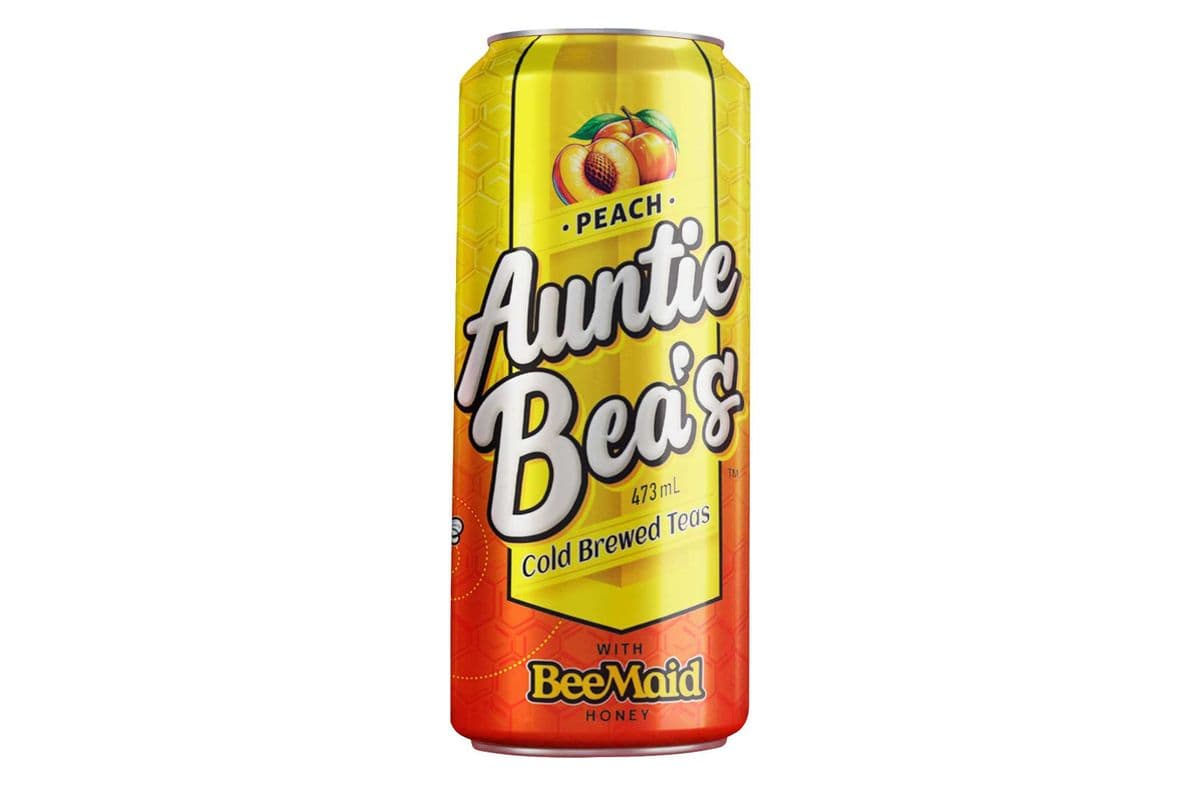 Auntie Bea's COLD Brewed Tea PEACH -473ml Single Can (473ml)
