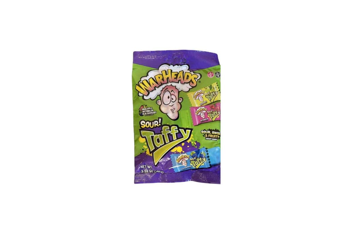 WARHEADS SOUR TAFFY SOUR SWEET & FRUITY (102G) (180 Cal)
