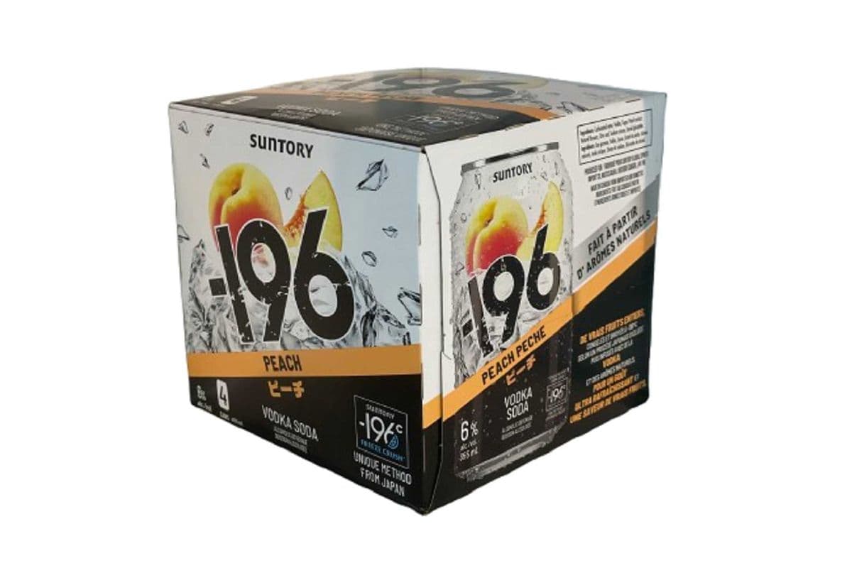 Suntory -196 Peach Vodka Soda (4 Pack Cans) (4 x 355 ml)