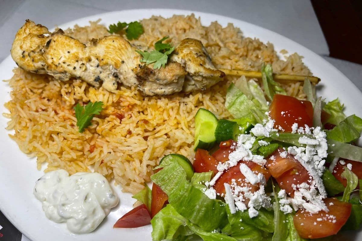 Greek Style Chicken Souvlaki Bowl