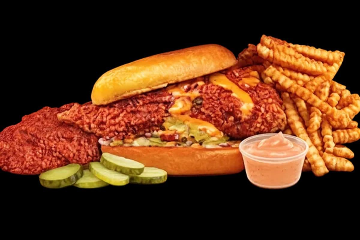 One Tender and Crispy Burger with Fries