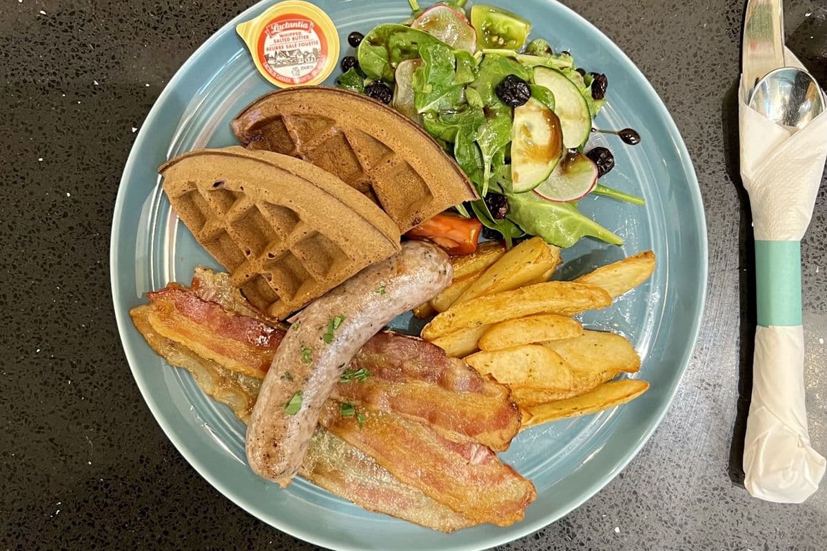 Bacon and Banger Waffle