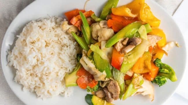 Sautés légumes sauce curry / Stirfried Vegetables with curry Sauce