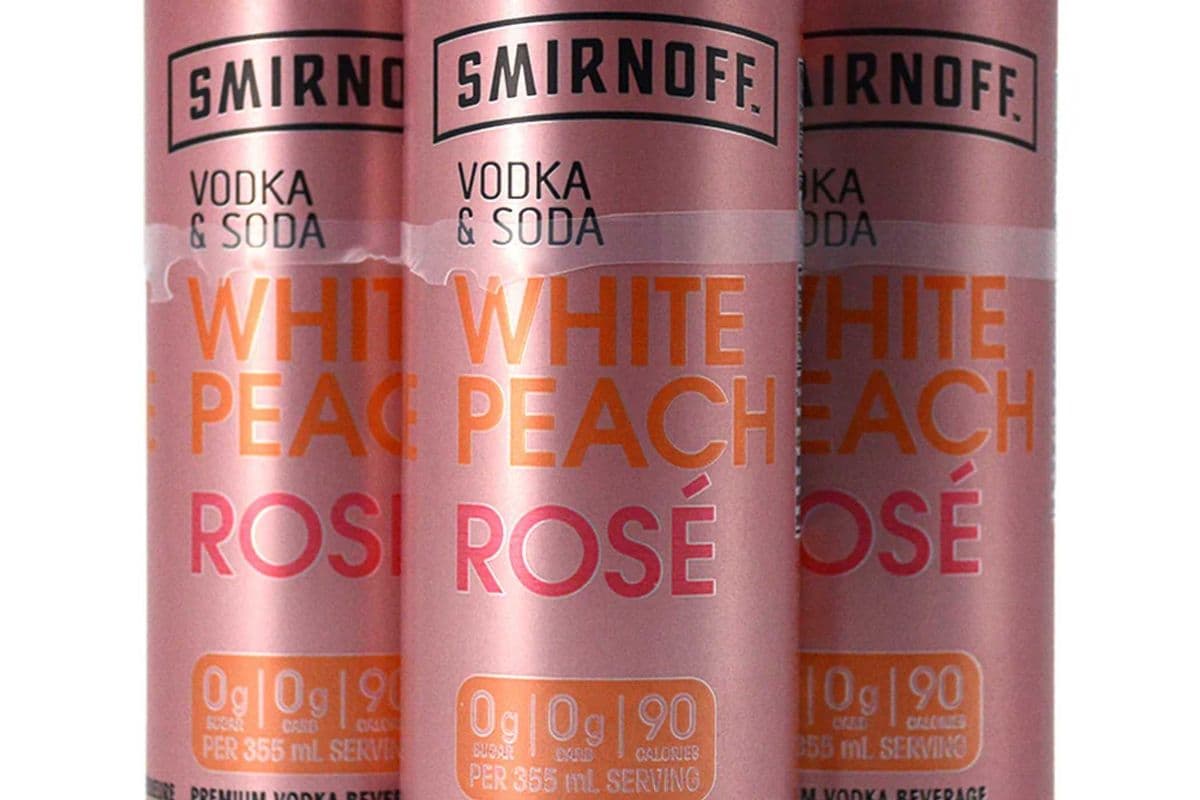 Smirnoff Vodka & Soda White Peach Rose (4 x 355 ml Cans)