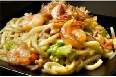 60. Shrimp Fried Udon (Thick Noodles) Teppanyaki
