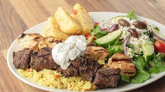 Chicken and Lamb Souvlaki