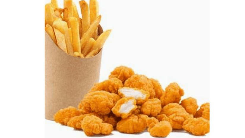 Popcorn Chicken with Fries