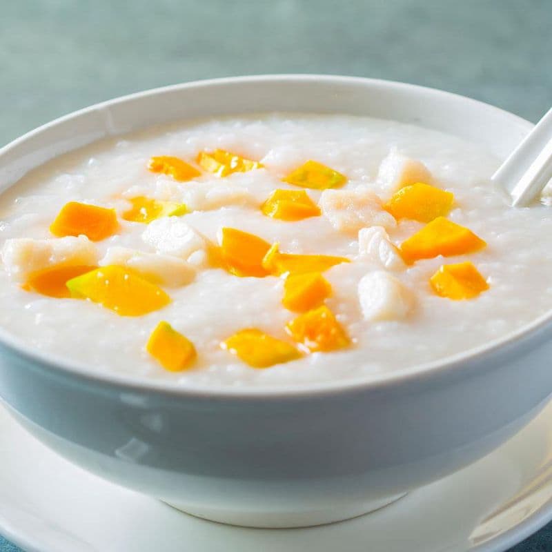 Congee with Minced Fish and Squash 南瓜魚茸粥