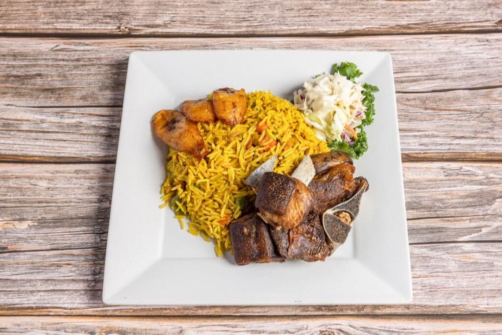 Fried Goat with Fried Rice