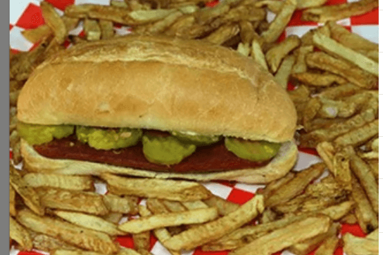 8" Nathans Hot Dog and Fries