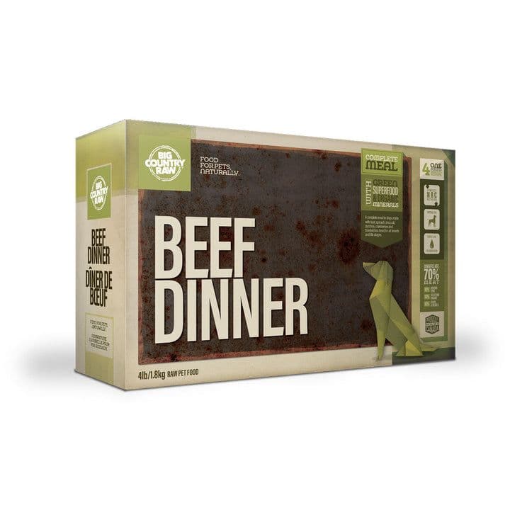 Big Country Raw Frozen Dog Food - Beef Dinner Carton (4 lb)