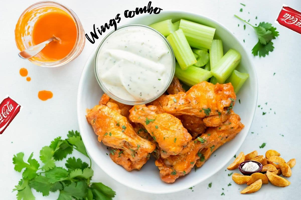 Wings (30 pcs) Fries and Canned Pop Combo
