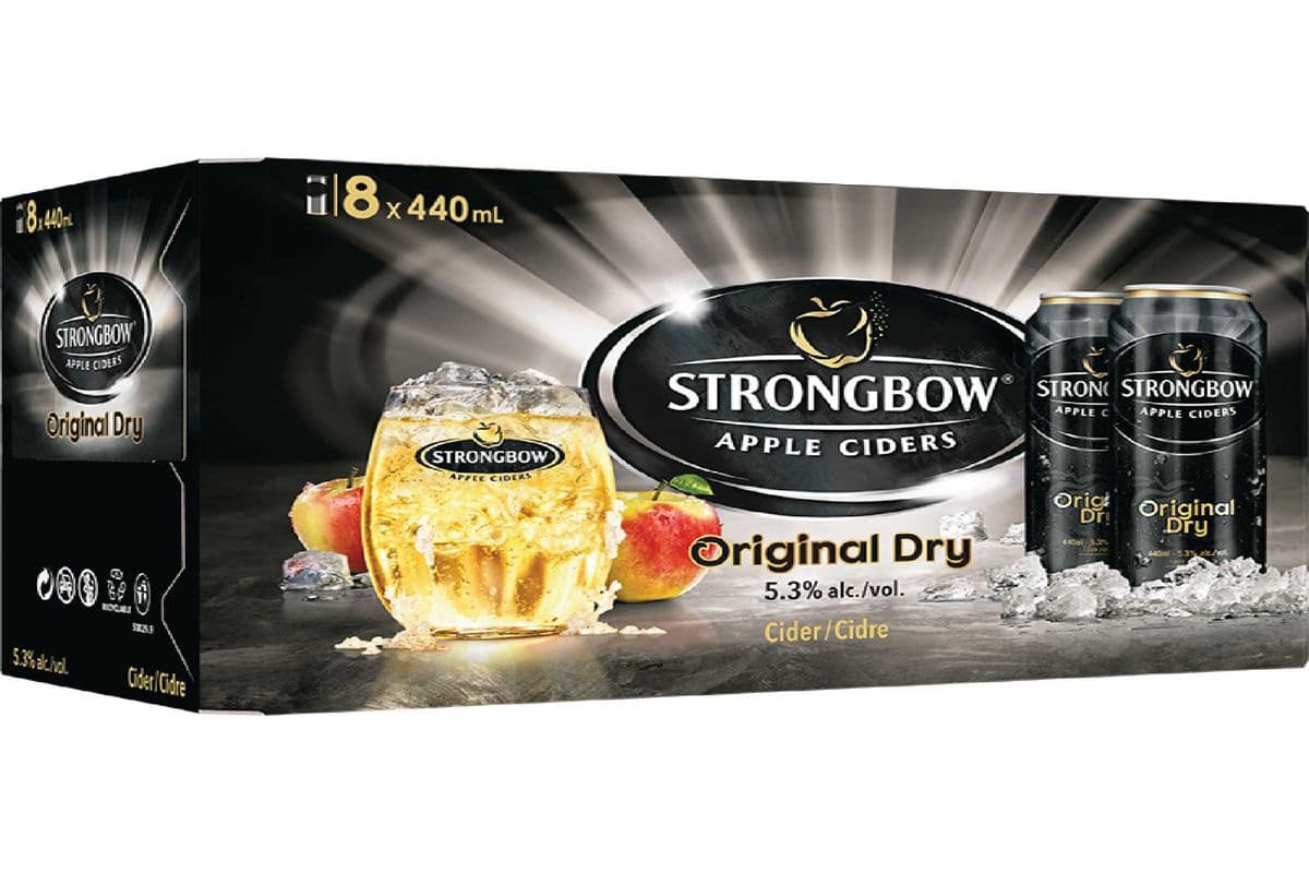Strongbow Cider Original Dry, Apple (8 x 440ml)