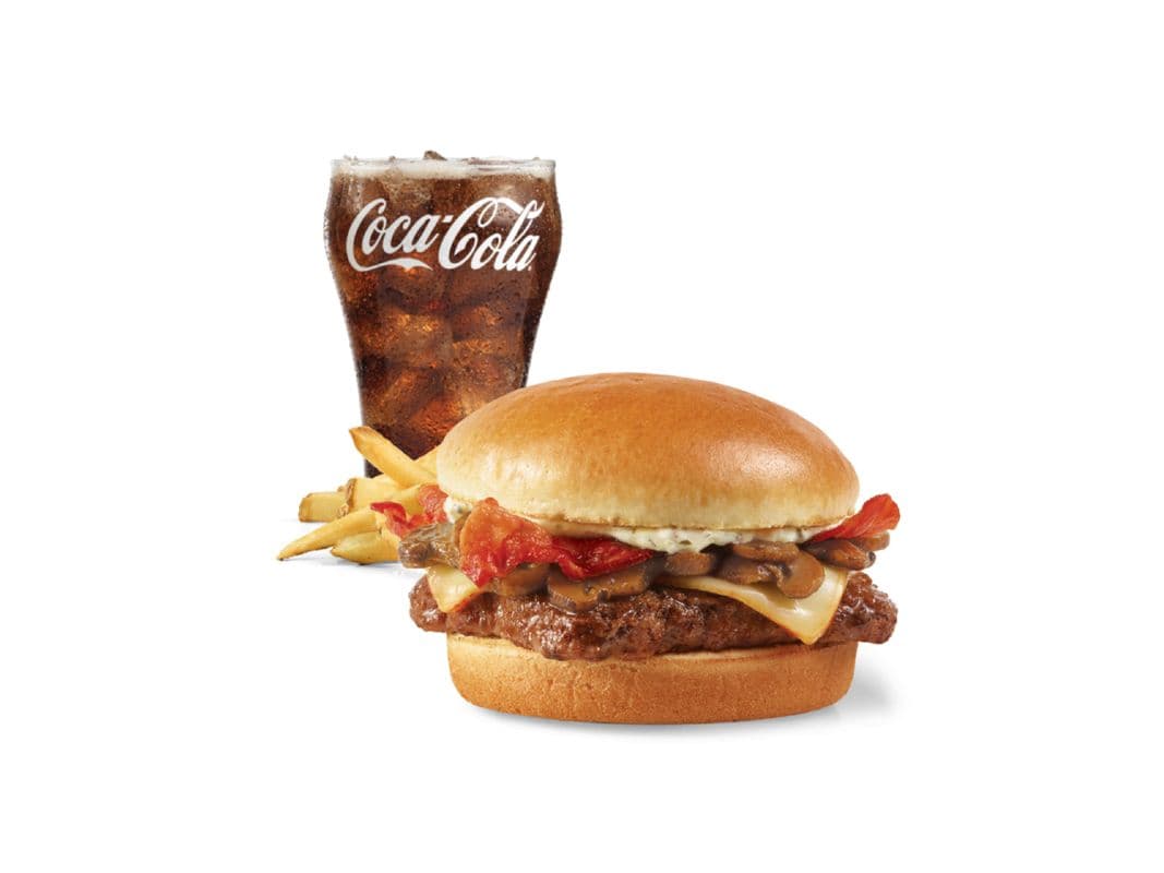 Garlic Mushroom Bacon Cheeseburger, Single Combo - Small