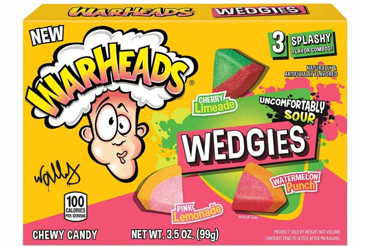 Bonbons à mâcher Warheads Wedgies, boîte de 99 g (3,5 oz)
