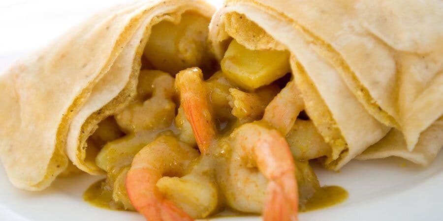 Curry Shrimp Roti