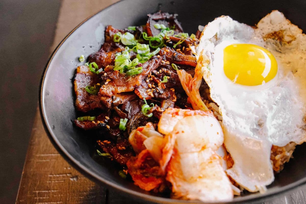 Kimchi Sliced Pork Rice Bowl