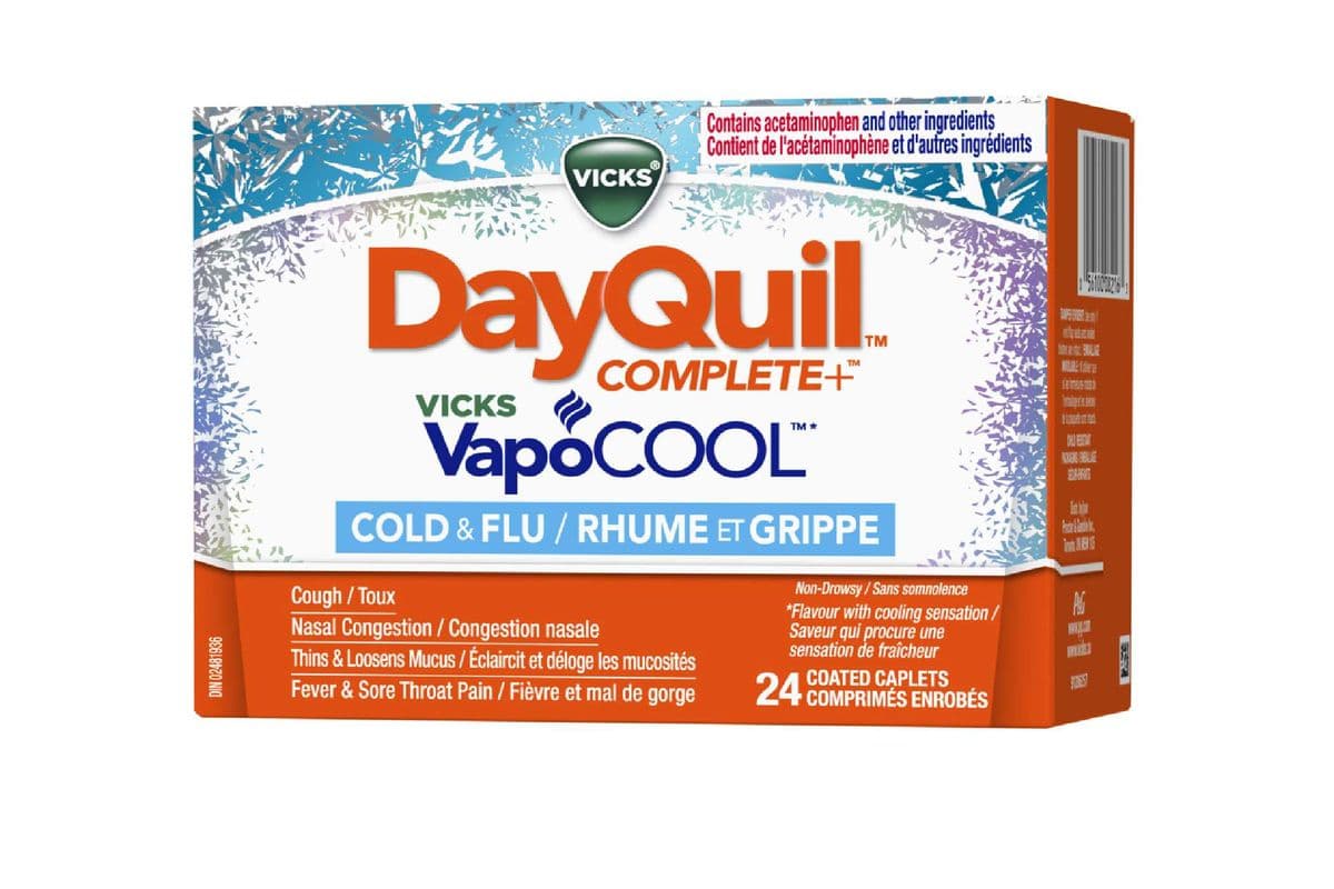 Vicks Dayquil Complete VapoCOOL Cold& Flu 24 Caplets