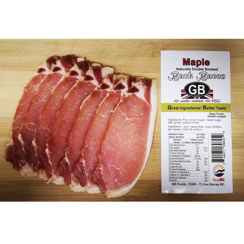 GB Foods - Double Smoked Maple Back Bacon Rashers