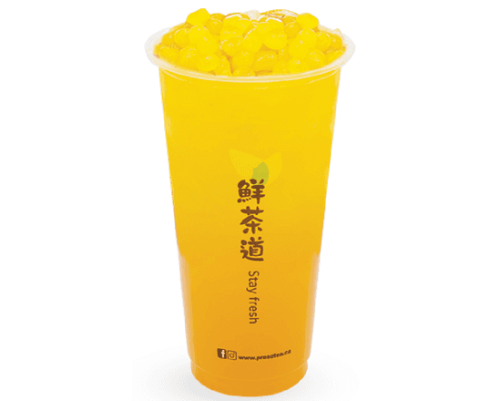 Mango Green Tea with Mango Boba