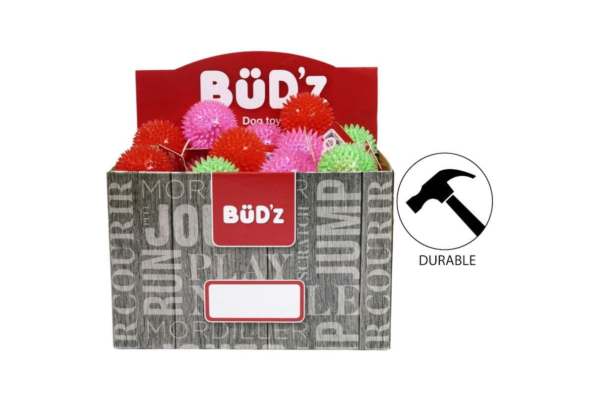 BuD'z - Plain Rubber Balls With Spikes - Pink