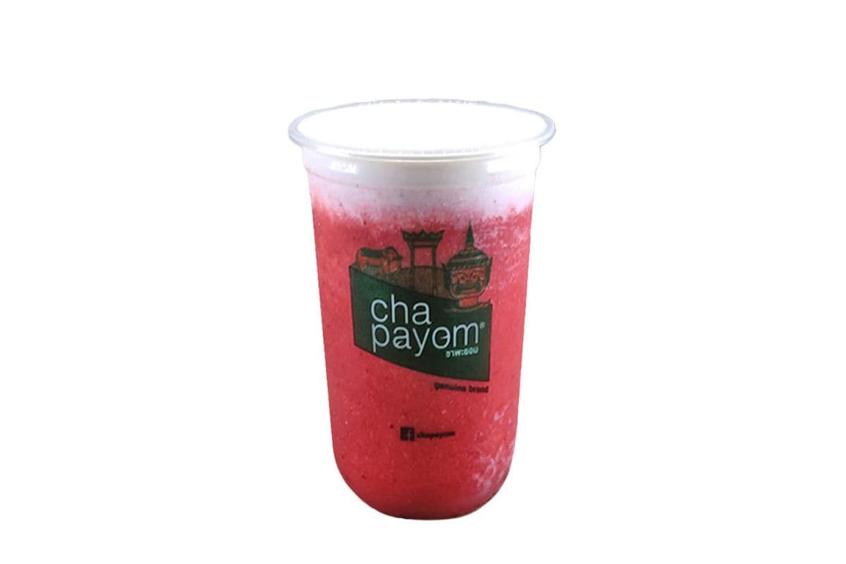 Strawberry Slush with Cheese Foam