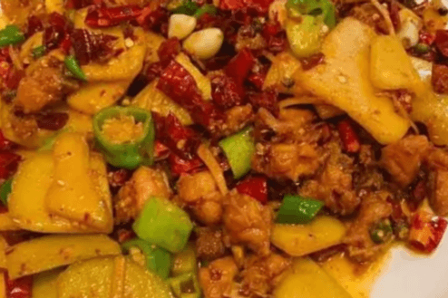 Stir-Fired Rabbit Meat with Chilli 大花椒璧山兔