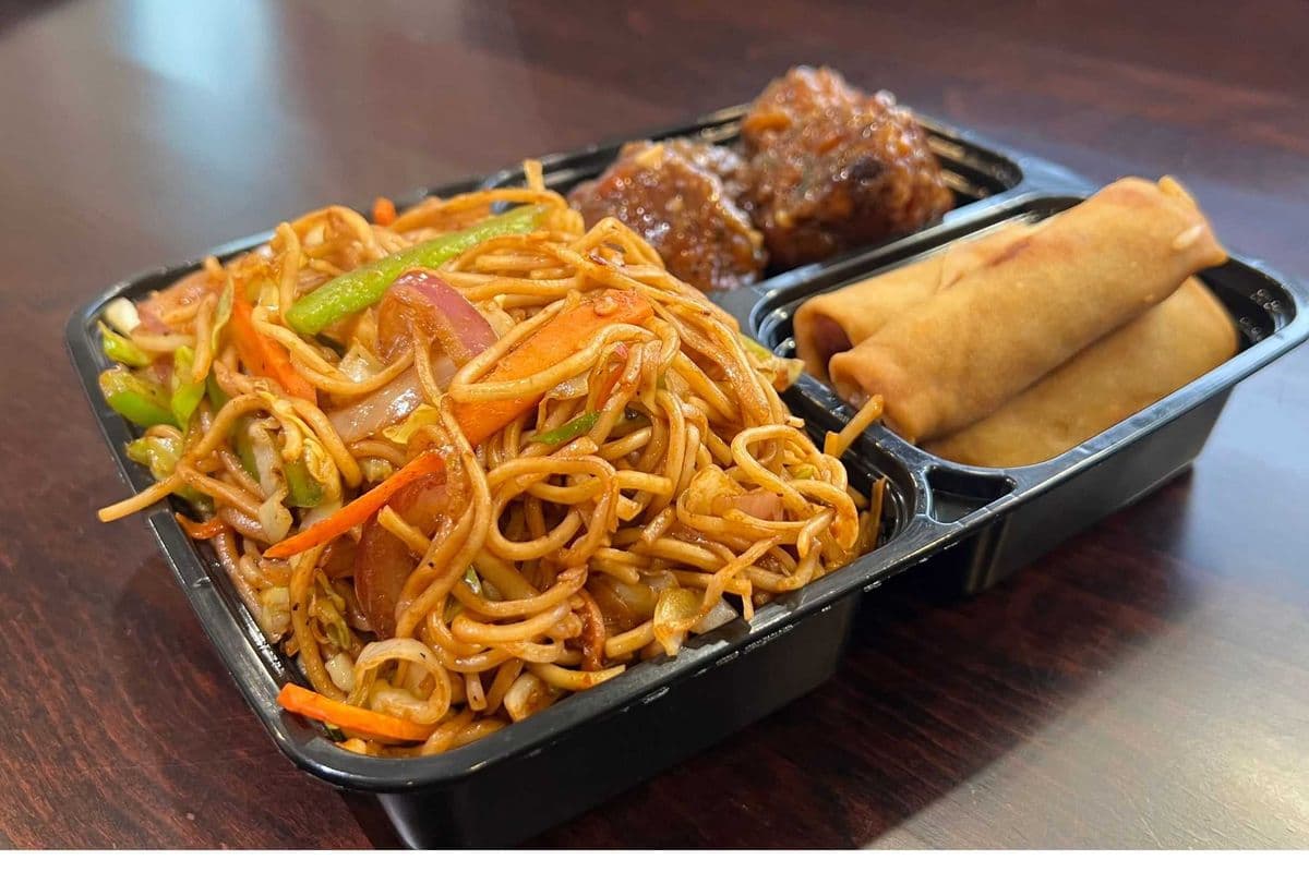 Veg Noodle , Veg Manchurian and 4 pieces Spring Roll