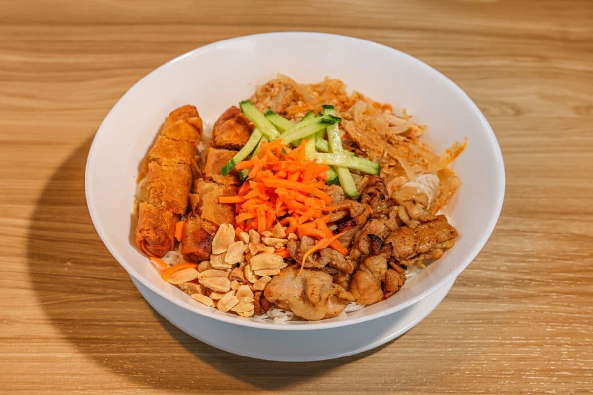 18. Shredded Pork, Grilled Pork, and Pork Spring Rolls Vermicelli