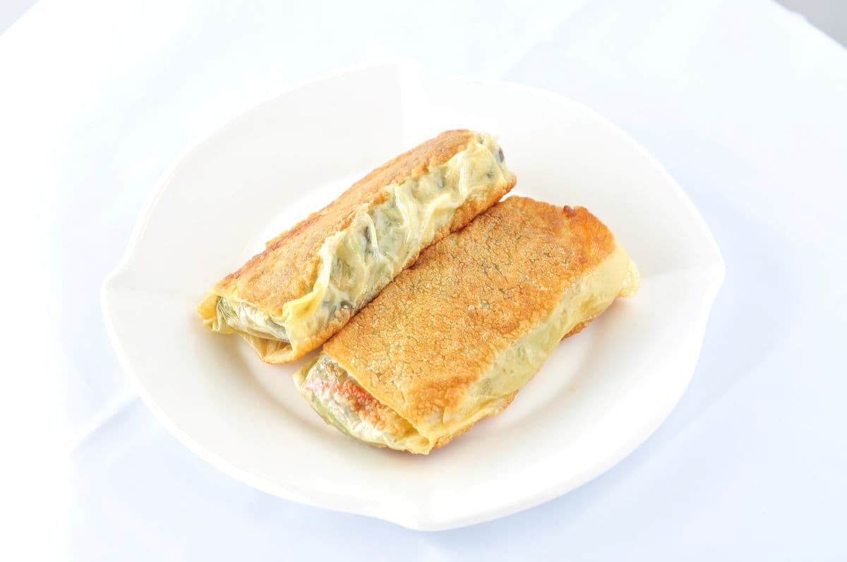 26. Pan-Fried Vegetable Rolls with Bean Curd Wrap