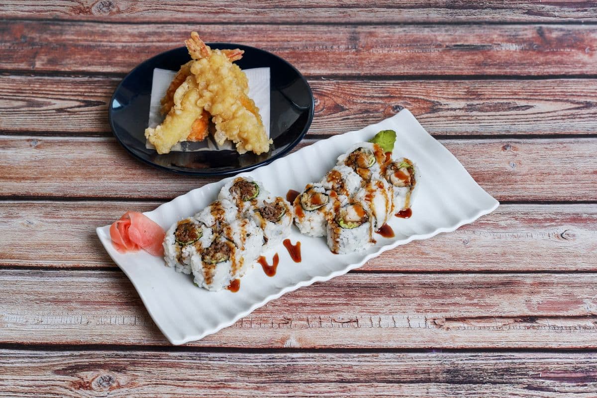 Sp-5. Children Teriyaki Roll, Beef Teriyaki Roll, and Appetizer Tempura