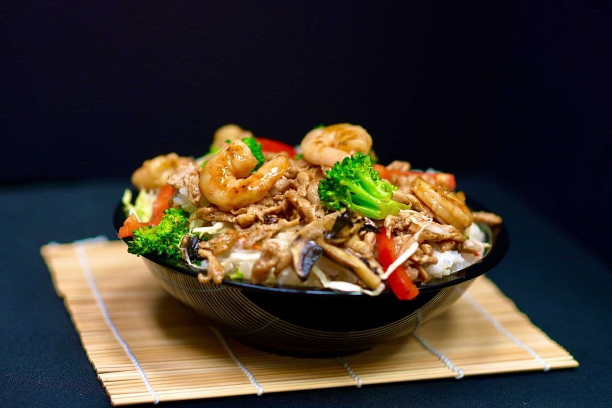 Chicken and Shrimp on Rice