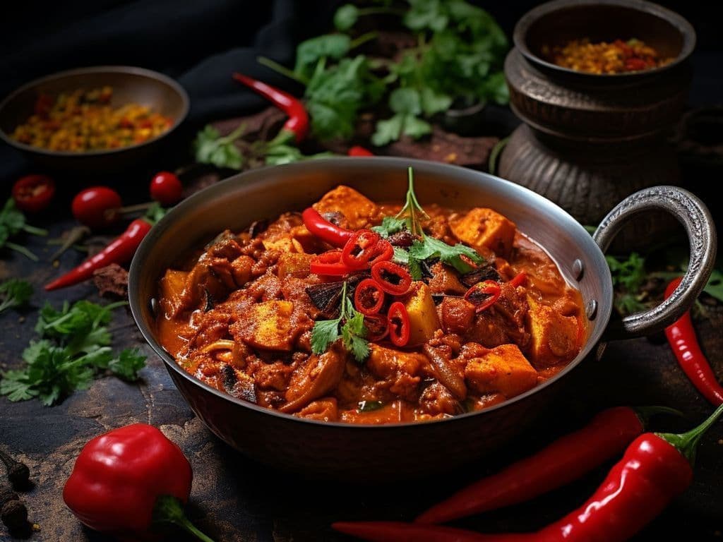 Amaravathi ( Red Chilli ) Veg Curry / Curry Végétarien Piment Rouge