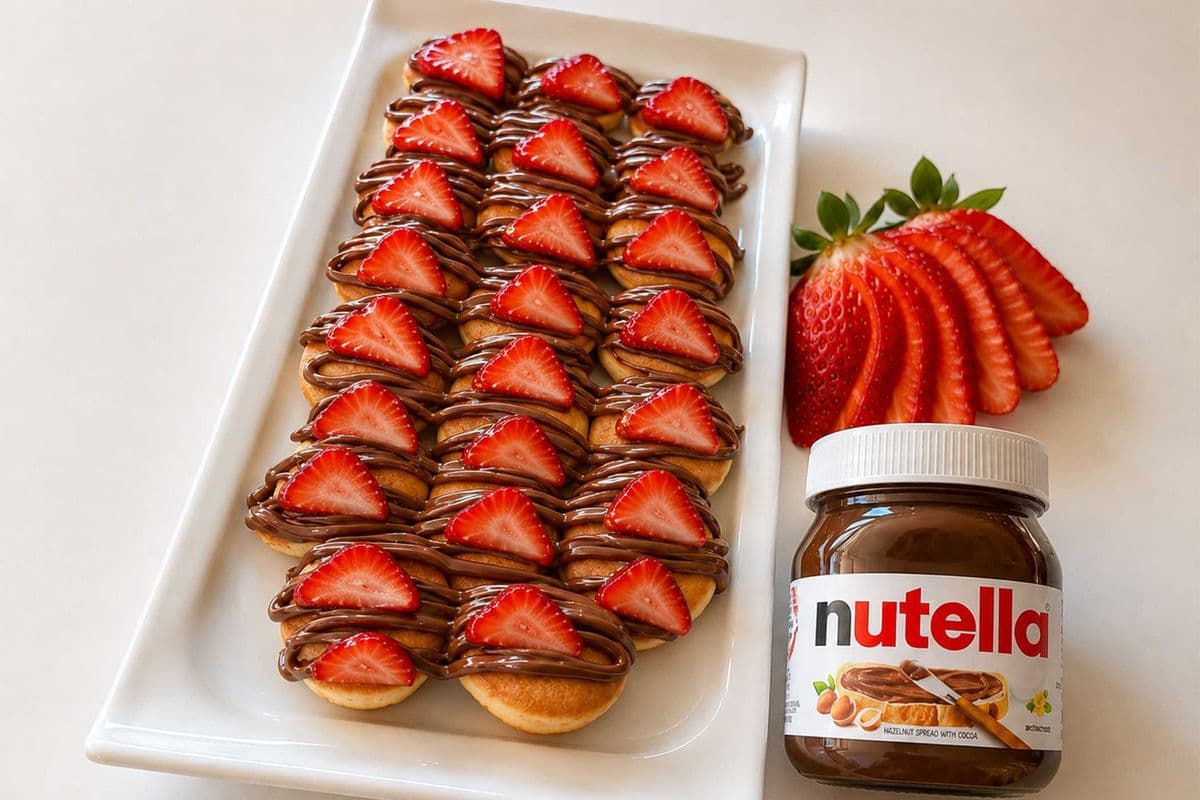 Strawberry Nutella Mini Pancakes