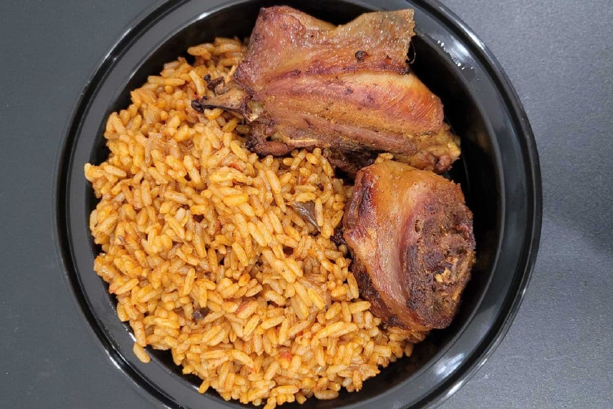 BOGO - One Medium Tasty Bowl of Jollof Rice with Two Pieces Grilled Chicken Combo