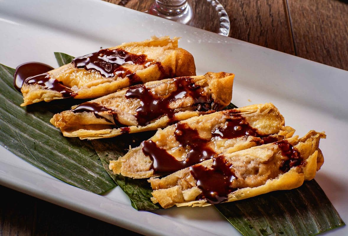 Deep Fried Banana With Choco & Honey / Banane Frite Au Chocolat Et Au Miel