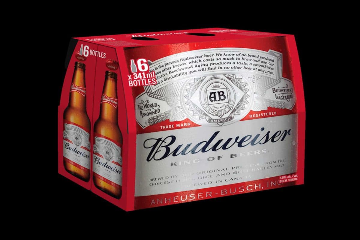 Budweiser Lager Beer 6 Bottles (6 x 341ml)