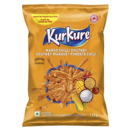 Kurkure Chutney Mangue et Piments Chili 115g/ Kurkure Mango Chili Chutney 115g
