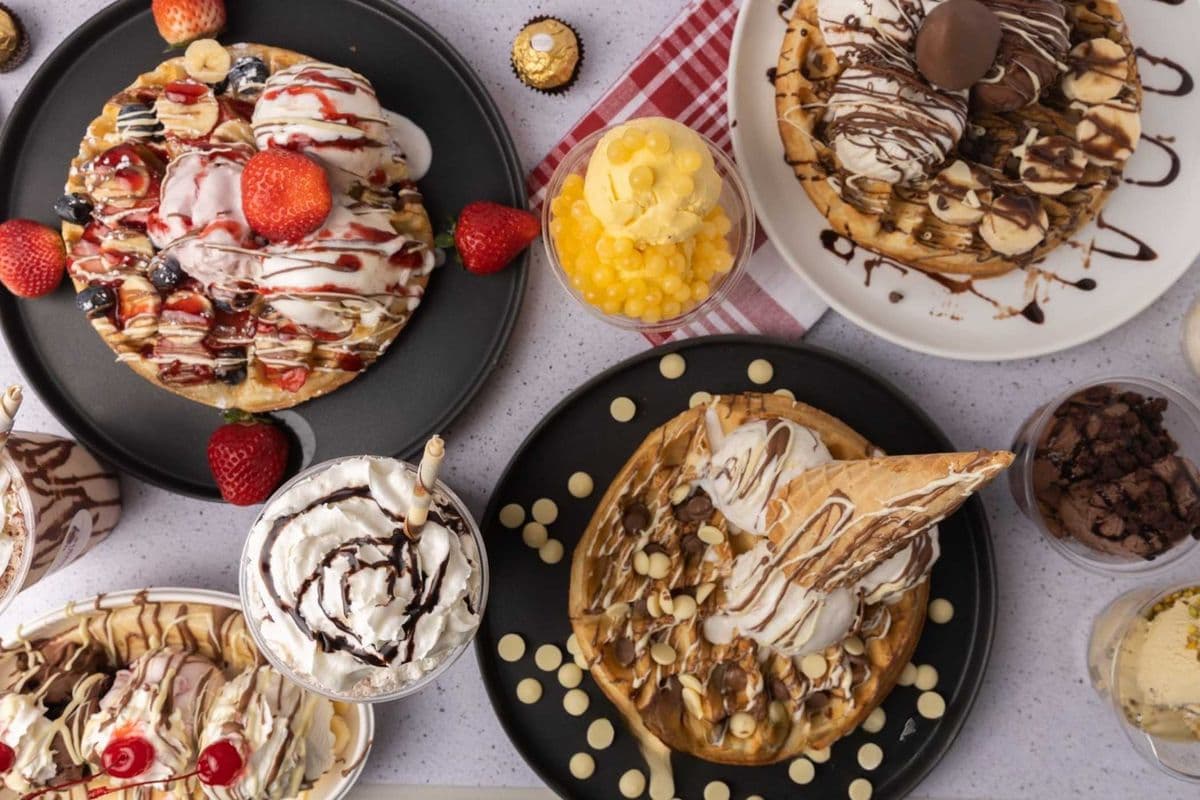 Roasted pistachio waffle